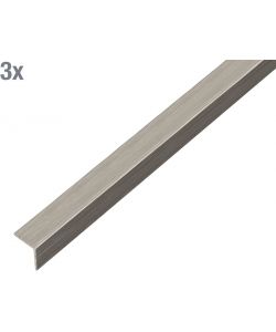 Alberts Profilo angolare autoadesivo alluminio effetto inox scuro 1000mm set 3