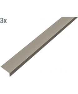 GAH-Alberts Profilo angolare autoadesivo alluminio acciaio inox scuro 1000x20x10 mm set 3 pezzi