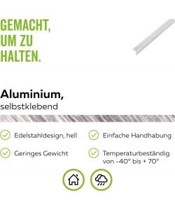GAH-Alberts Profilo angolare autoadesivo alluminio effetto inox 1000x25x25 mm set 2
