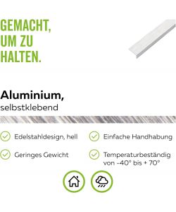 Profilo angolare autoadesivo alluminio acciaio inox 1000x15x10 mm set 3