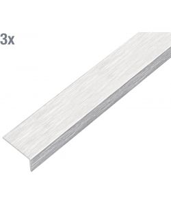 Alberts Set 3 profili angolari autoadesivi alluminio effetto inox 1000x20mm