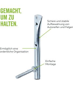 GAH-Alberts Supporti per Cerchioni Zincati Blu Set da 3 200x100 mm