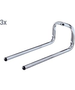 GAH-Alberts Ganci da Parete Doppio Dritto Zincato Blu 3Pz 90x80x200mm