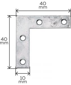 Alberts Squadretta per Mobili Acciaio Zincato 40x40x10 mm Set 100 Pz