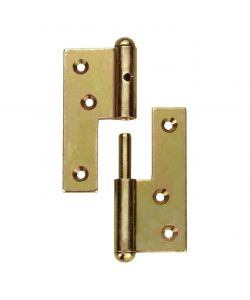 Cerniera sfilabile destra 80mm con perno fisso zincata gialla