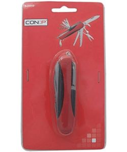 Conmetall Coltello Tascabile Multiuso 12 in 1 Colore Nero/Rosso/Silver