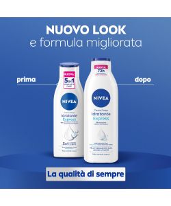 NIVEA Crema Corpo Idratante Express 250ml - Idratazione 72h - Bianco