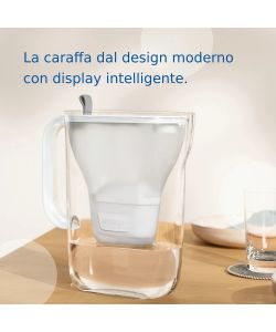 Caraffa Filtrante 2,4 L Style Bianco con Filtro Incluso e Display LED