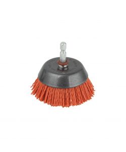 Spazzola a tazza in nylon, Diam.65mm,gambo 6 mm