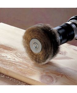 wolfcraft Spazzola per Ravvivare il Legno 80 mm Giallo
