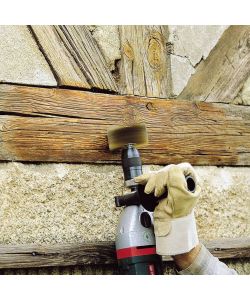 wolfcraft Spazzola per Ravvivare il Legno 80 mm Giallo