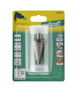 wolfcraft Punta Trapano a Gradini 10 mm 8-30 mm HSS Grigia 2516000