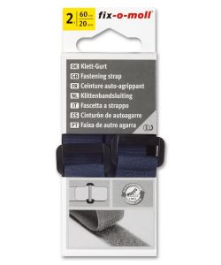 Cinghie elastiche blu 60 cm x 20 mm set da 2 con chiusura a strappo