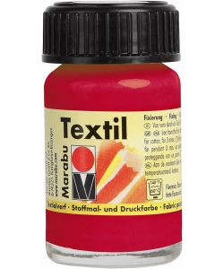 Marabu Vernice per Tessuti Rosso Ciliegi 15 ml - A Base d'Acqua, Lavabile