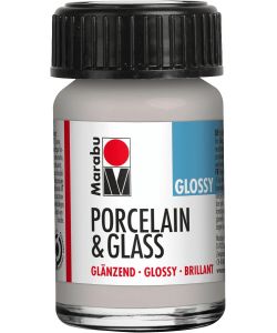 Marabu Vernice lucida argento metallizzato 15 ml per porcellana e vetro