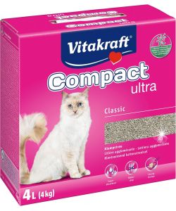 Vitakraft Lettiera Gatto Compact Ultra 4 kg Argilla Assorbente Grigia