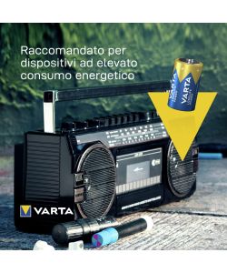 Varta Pile D Torcia Longlife Power Batterie Alcaline 1,5V - 2 pz