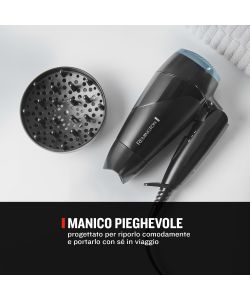 Remington Asciugacapelli da viaggio pieghevole 2000 W nero