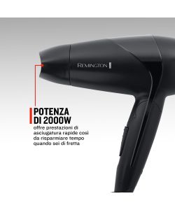 Remington Asciugacapelli da viaggio pieghevole 2000 W nero