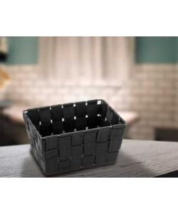 Wenko Cestino Bagno Adria Mini - Nero - 19x9x14 cm