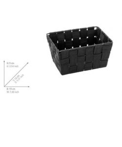Wenko Cestino Bagno Adria Mini - Nero - 19x9x14 cm