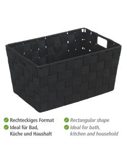 Wenko Cestino da Bagno Adria S - Nero - 30x20x15 cm