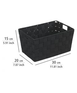 Wenko Cestino da Bagno Adria S - Nero - 30x20x15 cm