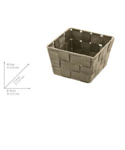 Wenko Cestino Bagno Adria Mini - Bianco Taupe - 14x9x14 cm