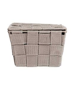 Wenko Cestino Bagno con Coperchio - Taupe - 19x10x14 cm