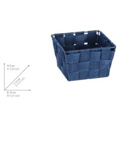 Wenko Cestino Bagno Adria Mini - Bianco Blu - 14x9x14 cm