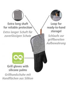 Wenko Guanti da forno in silicone nero Set 2 pezzi