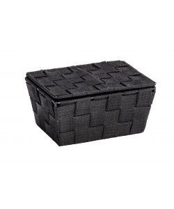 Wenko Cestino da Bagno Adria - Nero - 19x10x14 cm