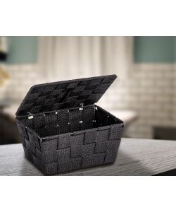 Wenko Cestino da Bagno Adria - Nero - 19x10x14 cm