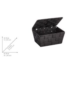 Wenko Cestino da Bagno Adria - Nero - 19x10x14 cm