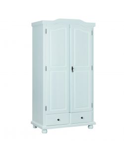 Armadio 2 ante e 2 cassetti Reutte 104 x 56 x 200 h cm Bianco