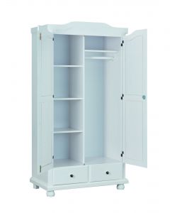 Armadio 2 ante e 2 cassetti Reutte 104 x 56 x 200 h cm Bianco