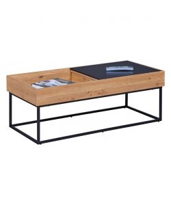 Inter Link Tavolino da Salotto Filora 110x50x40 cm Effetto Rovere Antracite