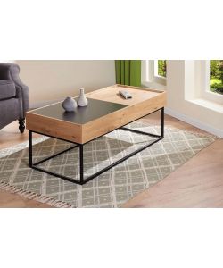 Inter Link Tavolino da Salotto Filora 110x50x40 cm Effetto Rovere Antracite