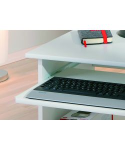 Pepe Mobiletto Porta PC Bianco - Ampio Piano, Cassetto Tastiera