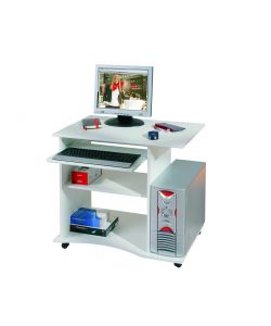 Pepe Mobiletto Porta PC Bianco - Ampio Piano, Cassetto Tastiera