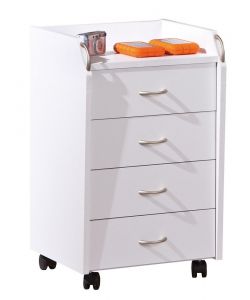 Interlink Cassettiera Laminato Bianco 40x36x64,5 cm - Moderno