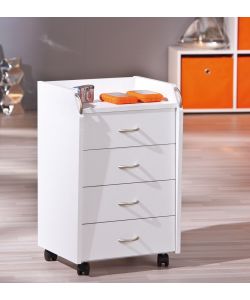 Interlink Cassettiera Laminato Bianco 40x36x64,5 cm - Moderno