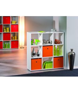 Libreria 9 Box Laminato Bianco 104.5x33x109
