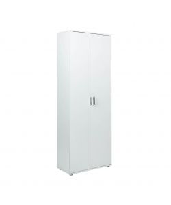 Good Living Armadio 2 Ante Bianco 70x34x189 cm con 4 Ripiani e Vano Porta Scope