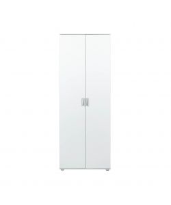 Good Living Armadio 2 Ante Bianco 70x34x189 cm con 4 Ripiani e Vano Porta Scope