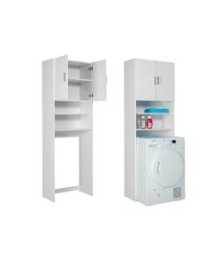 Good Living - Armadio Sopralavatrice Bianco 2 Ante 4 Ripiani 63,8x34x189 cm