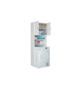 Good Living - Armadio Sopralavatrice Bianco 2 Ante 4 Ripiani 63,8x34x189 cm