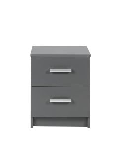 Inter Link Cassettiera Grigia in Laminato con 2 Cassetti - 41,2x40x58 cm