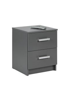 Inter Link Cassettiera Grigia in Laminato con 2 Cassetti - 41,2x40x58 cm