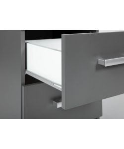Inter Link Cassettiera Grigia in Laminato con 2 Cassetti - 41,2x40x58 cm